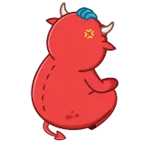 😡 diablo, enfadado, monstruo, dibujos animados, rojo, cuernos telegram sticker