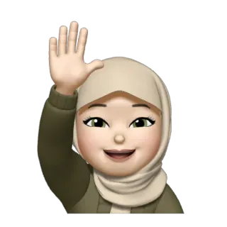 💿 emoji, hidżab, kobieta, powitanie, muzułmanin telegram sticker