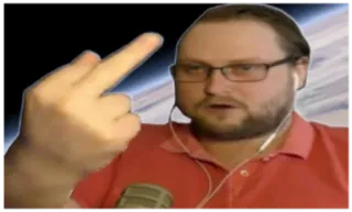 🖕 средний палец, обидный, жест, мужчина, очки, провокационный telegram sticker