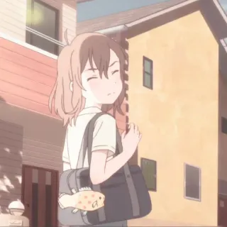 🌷 Fille anime, Écolière, Uniforme scolaire, Dessin animé, Anime, Mignon, Joyeux telegram sticker