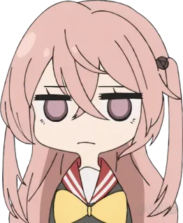 😐 Anime, Mangá, Garota, Cabelo rosa, Personagem, Fofo telegram sticker