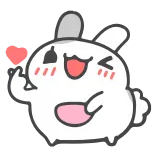 ❤️ うさぎ, 可愛い, カワイイ, ハート, 愛, ステッカー, マンガ telegram sticker