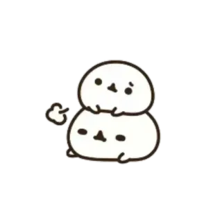 🍥 słodkie, kawaii, zwierzęta, stos, mochi, fasola telegram sticker