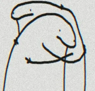 😍 Meme, Amizade, Aconchegante, Abraço, Desenho animado, Boneco palito, Fofo telegram sticker