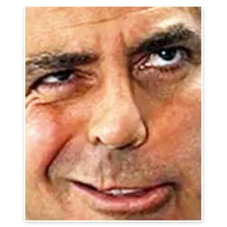 😑 George Clooney Schauspieler, Promi, Filmstar, Porträt, Gesicht telegram sticker