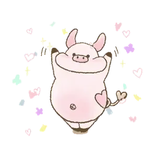 ๐ ๋ผ์ง, ๋๋ฌผ, ๊ท์ฌ์ด, ํํธ, ๋งํ, ๋ถํ์ whatsapp sticker