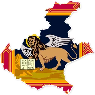 🇮🇹 PAX EVAN TIBI GELI MAR STA CE MEVS lion, Veneto, Italy, flag, St. Mark, winged lion telegram sticker