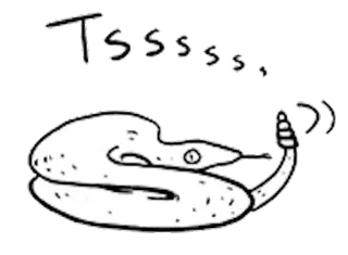 🐍 Tssssss... ular, reptil, hewan, kartun telegram sticker