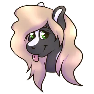 😛 Пони, Мультфильм, Милый, Животное, Голова, Наклейка telegram sticker