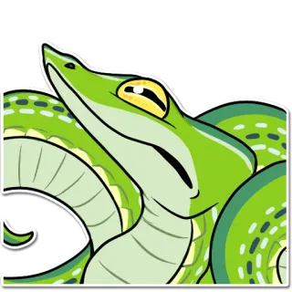 😟 serpiente, verde, reptil, animal, naturaleza whatsapp sticker