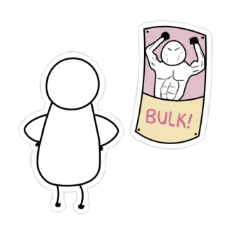 💪 BULK! fitness, músculo, musculação, academia, treino, levantamento de peso whatsapp sticker