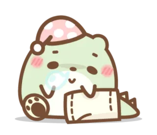 😴 fofo, kawaii, sonolento, dinossauro, urso, desenho animado, animal, dormindo telegram sticker
