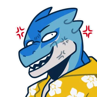 😡 hai, Fellwesen, wütend, Figur, Cartoon whatsapp sticker