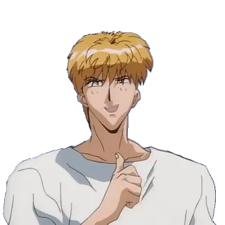 👍 Anime, Manga, Charakter, Daumen hoch, Zustimmung, Männlich whatsapp sticker