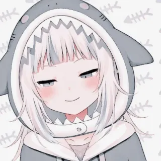 💎 Gawr Gura Anime Mädchen, Hai, Cartoon, Niedlich, Kawaii, Gawr Gura, Vtuber telegram sticker