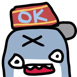 👌 OK tiburón, ok, dibujos animados, gracioso, mono whatsapp sticker