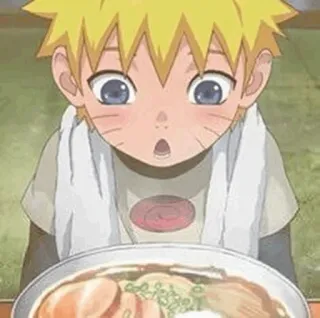 🦊 Naruto Naruto, Anime, Ramen, Jedzenie, Kreskówka, Młody, Dziecko telegram sticker
