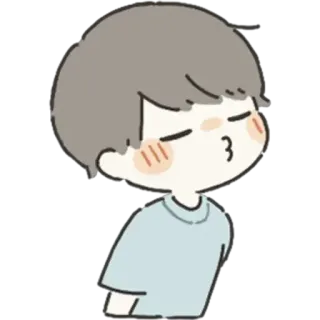 😚 Мультфильм, Мальчик, Поцелуй, Милый, Иллюстрация, Эмодзи telegram sticker