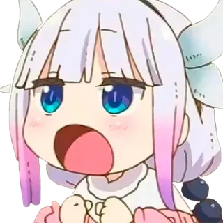 😀 Kanna Kamui Miss Kobayashi's Dragon Maid anime, dragon, kawaii, cute, kanna, kanna kamui, expression telegram sticker