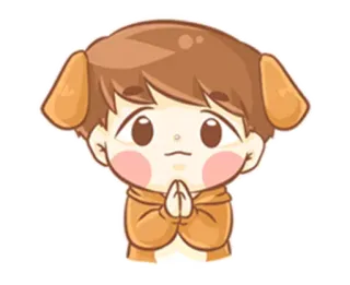 💜 hond, anime, cartoon, schattig, jongen, chibi telegram sticker