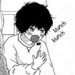 🍘 Munch Munch еда, жуёт, аниме, манга, персонаж telegram sticker