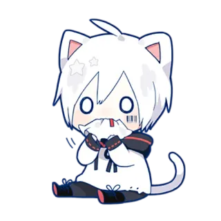 😮 cat, anime, kawaii, chibi, cute, manga telegram sticker