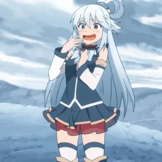 ❤️ Aqua Konosuba Anime, Konosuba, Aqua, Waifu, Fofo, Mangá whatsapp sticker