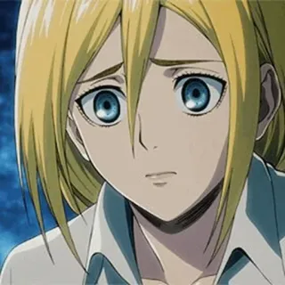 😓 Krista Lenz Attack on Titan Anime, Chica, Rubia, Ojos azules, Ataque a los Titanes, Krista Lenz, Historia Reiss telegram sticker