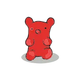 😱 gummy bear, red, sweet, candy, dessert, cute telegram sticker