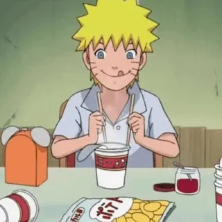 🍜 Naruto 火影忍者, 动漫, 卡通, 拉面, 吃, 午餐 telegram sticker