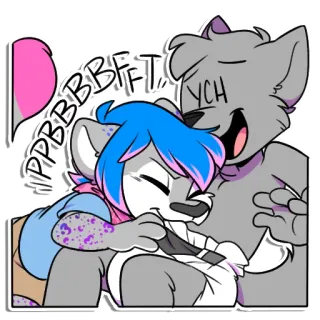 😝 PPBBBFFT Furry, Cartoon, Muis, Schattig, Knuffel, Antropomorf whatsapp sticker