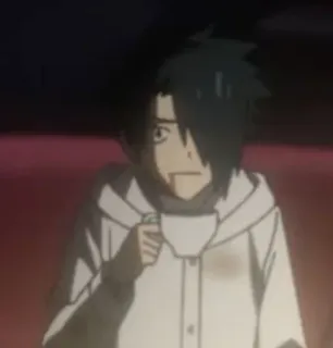 🖤 Ray The Promised Neverland Anime, Ray, The Promised Neverland, Trinken, Cartoon, Animation whatsapp sticker