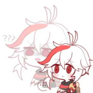 😶 Kaedehara Kazuha Genshin Impact ??? 动漫, 游戏, 原神, 枫原万叶, Q版, 问号 telegram sticker