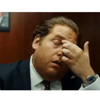 🤦‍♂️ Donnie Azoff The Wolf of Wall Street jonah hill, the wolf of wall street, facepalm, annoyed, exhausted, frustrated, reaction telegram sticker