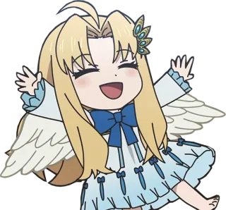 🙌 anime, chibi, angel, wings, cute, cartoon telegram sticker