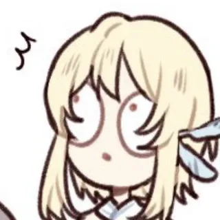 😳 Lumine Genshin Impact anime, shockato, bionda, espressione, genshin telegram sticker
