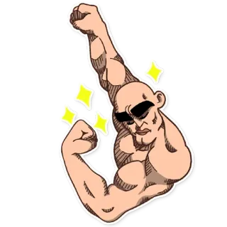 ⭐ kartun, otot, flex, kuat, karakter, animasi telegram sticker
