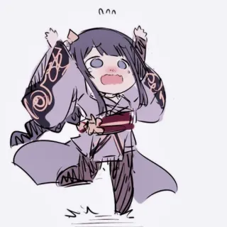🎐 Anime, Chibi, Effrayé, Choqué, Illustration, Manga whatsapp sticker