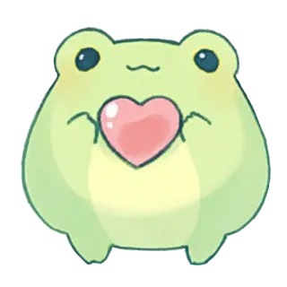 ❤️ Frosch, Herz, süß, kawaii, grün, Tier whatsapp sticker