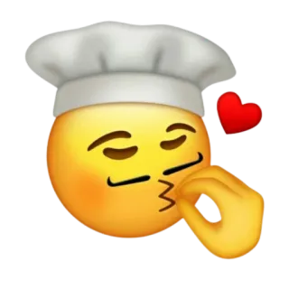 😘 chef, emoji, bacio dello chef, cucina, amore, cuore, italiano, cibo telegram sticker