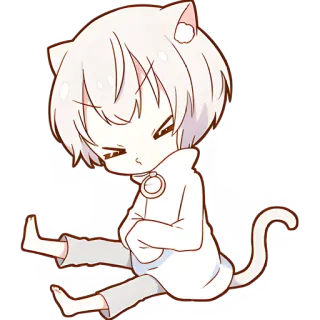 😣 Katze, niedlich, Anime, Cartoon, Aufkleber, kawaii whatsapp sticker