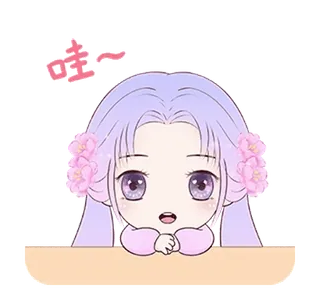 😲 哇~ Anime, Kawaii, Lindo, Chibi, Chica, Pegatina telegram sticker