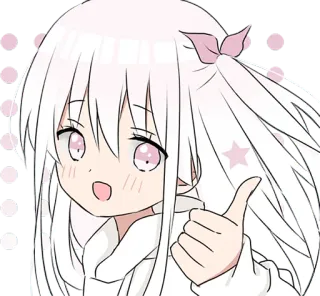 👍 Anime, Kartun, Gadis, Jempol ke atas, Lucu, Kawaii telegram sticker