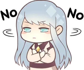 🙅‍♀️ NO NO Anime, Personaggio, Cartone animato, Adesivo, No telegram sticker