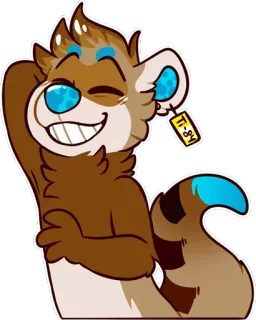 ☺️ 11-84 cartoon, animal, ferret, furry, cute telegram sticker
