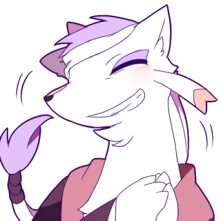 😄 imut, hewan, serigala, kartun, animasi, senang telegram sticker