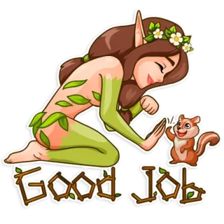 🦫 Good Job elfo, scoiattolo, natura, bravo, lode, congratulazioni telegram sticker