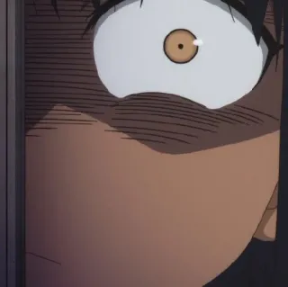 🍬 Anime, Oeil, Gros plan, Choqué, Surpris, Peur, Expression telegram sticker