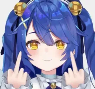 😄 Anime, Stinkefinger, unhöflich, obszön, Mädchen telegram sticker