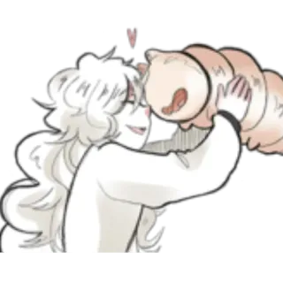 ❤️ cartoon, cute, anime, hug, friendship, illustration telegram sticker